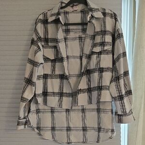 Plaid Button-Up Low/ High Shirt